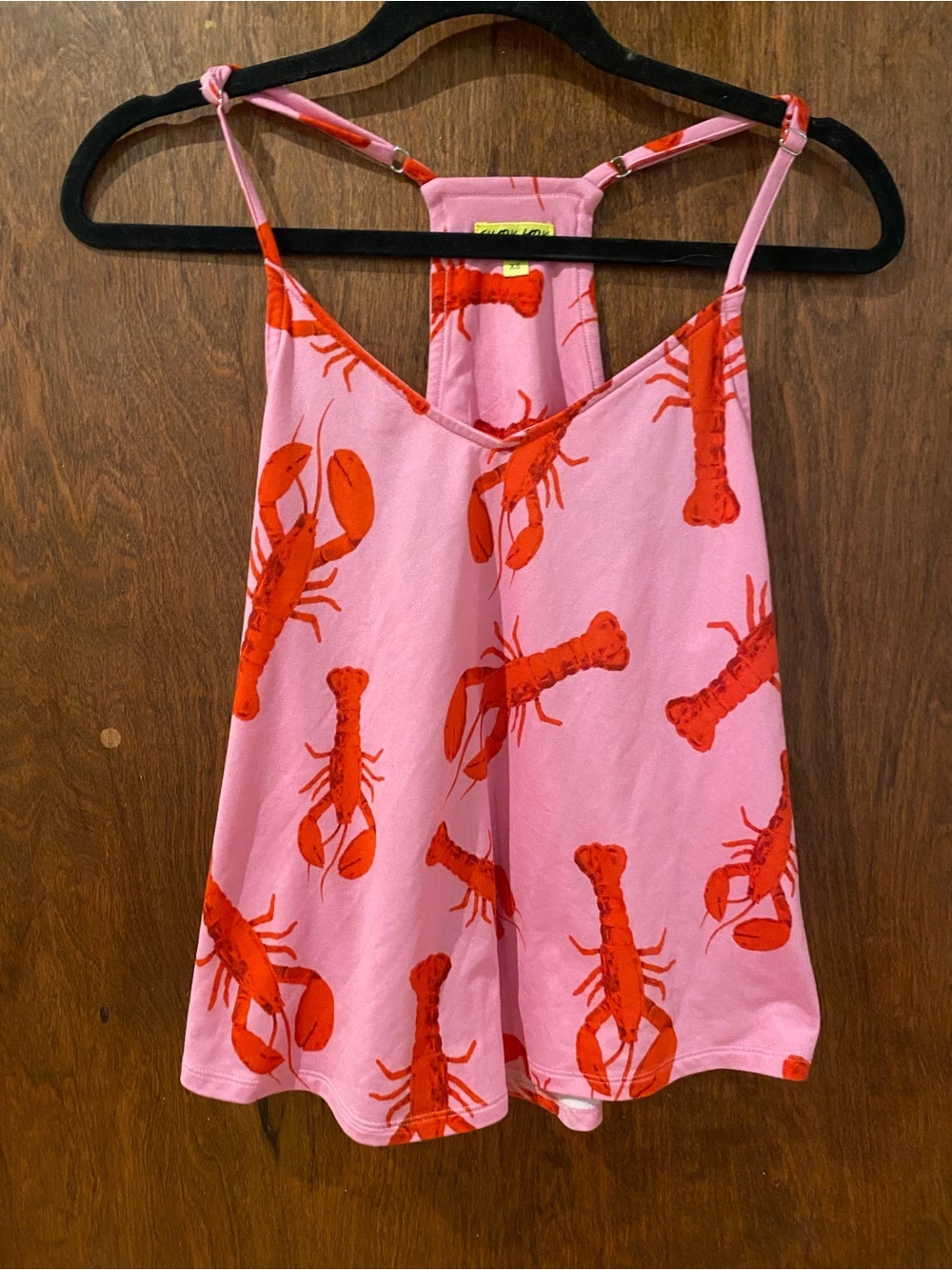 Shady Lady Pink Red Lobster Print Racerback Tank Top